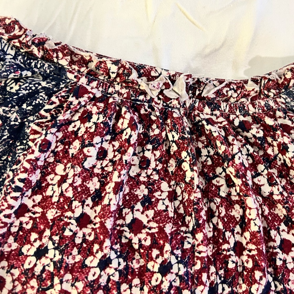 Lucky Brand Red & blue Sleeveless Buttoned Blouse w Mandarin ruffle Collar sz 1X - Picture 12 of 14